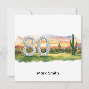 Golf 80. Geburtstag mit Golfball für Golfer Karte