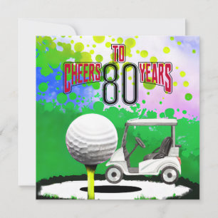 Golf 80. Geburtstag mit Golfball für Golfer Karte