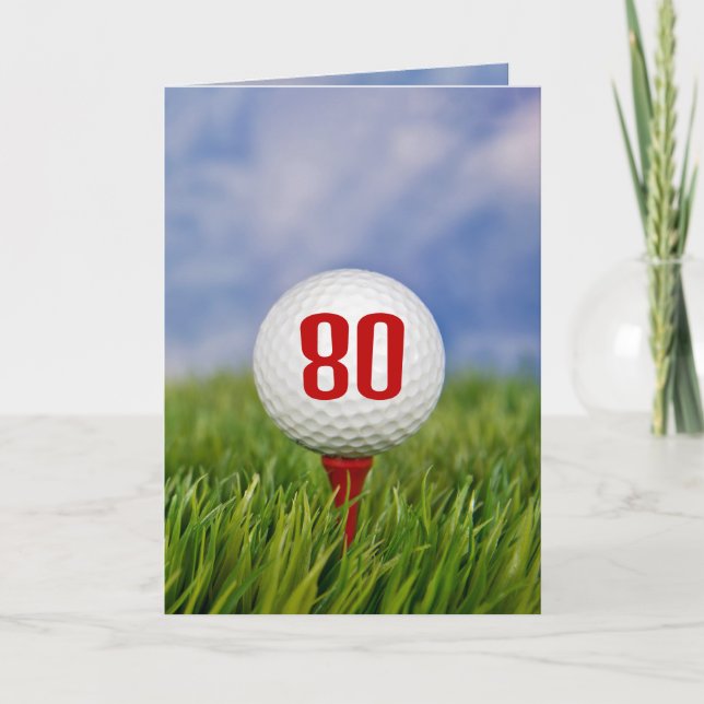 Golf 80. Geburtstagsparty Einladung (Vorderseite)