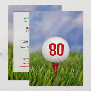 Golf 80. Geburtstagsparty Einladung