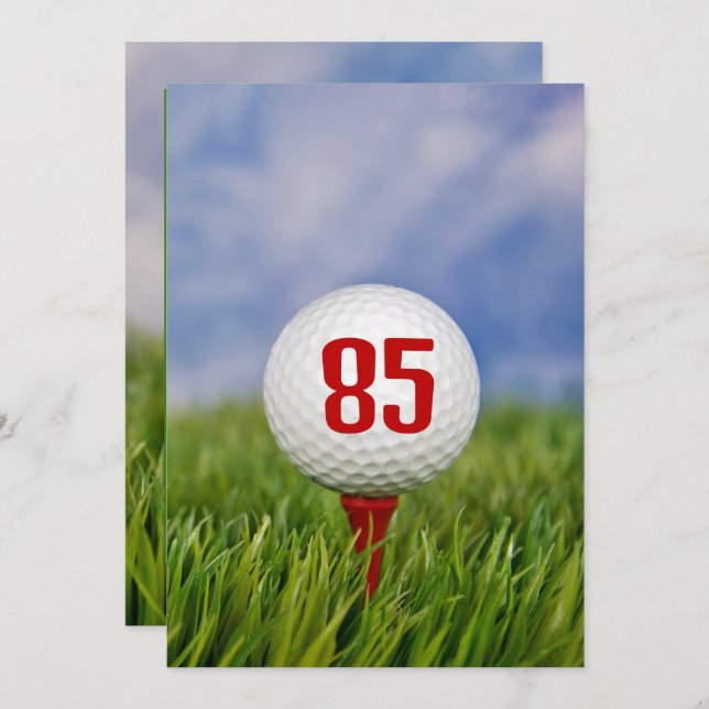 Golf 85. Geburtstagsparty Einladung (Vorne/Hinten)