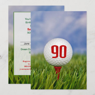Golf 90. Geburtstagsparty Einladung