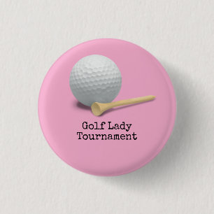 Golf abgeschieden auf rosa Damenturnier Button