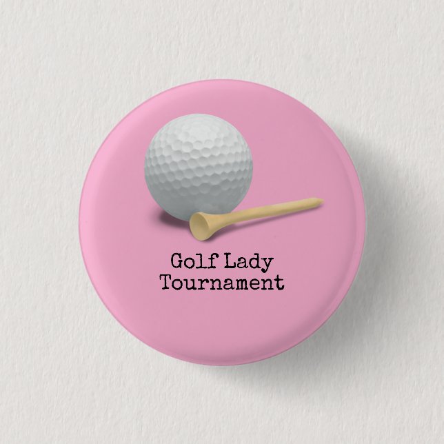Golf abgeschieden auf rosa Damenturnier Button (Vorderseite)