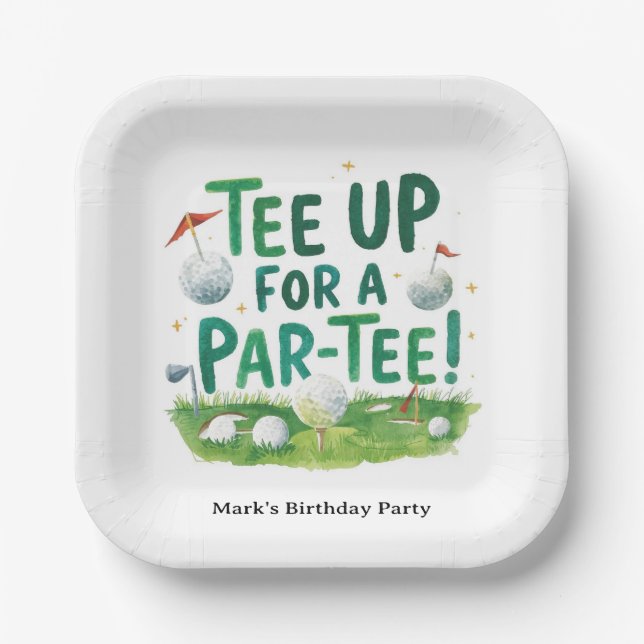Golf Abschlag für Par Tee Golfer Party  Pappteller (Vorderseite)