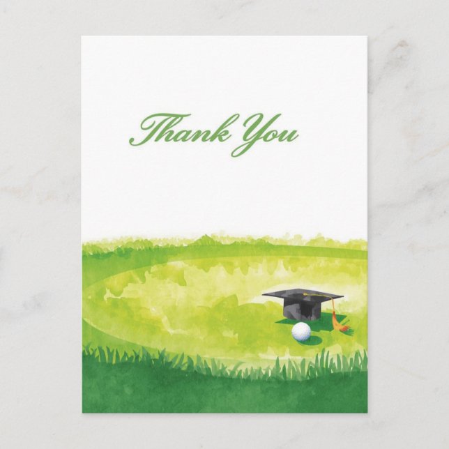 Golf-Abschluss-Dankeskarten auf Putting Green  Postkarte (Vorderseite)