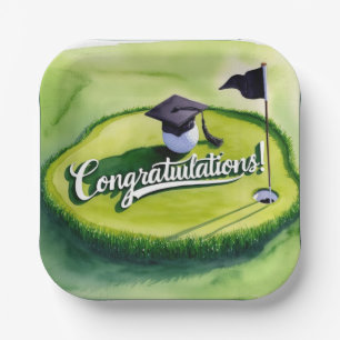 Golf-Abschluss-Kongratulationsparty auf grün Pappteller