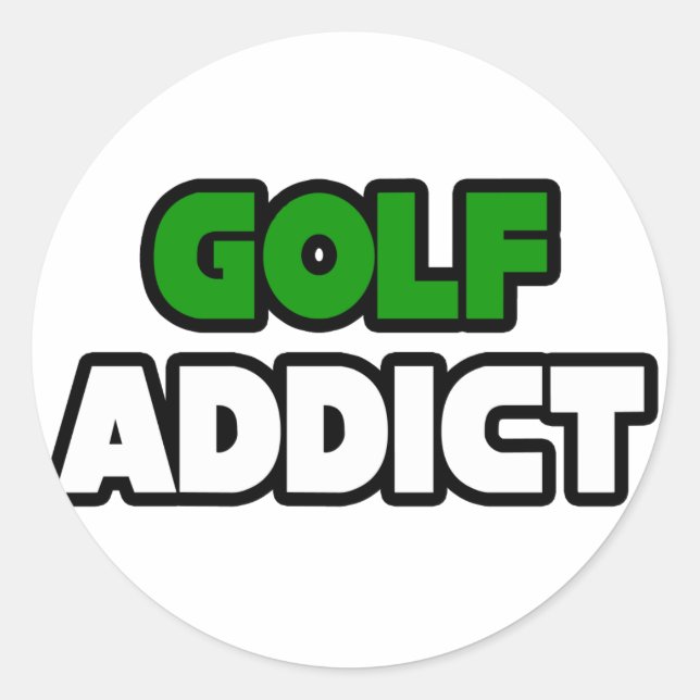 Golf Addict Runder Aufkleber (Vorderseite)