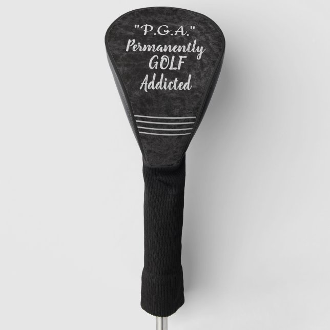 Golf Addicted Black Headcover (Vorderseite)