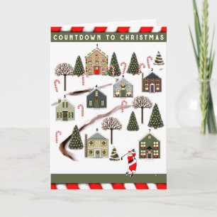 Golf Adventkalender Weihnachtskarte Feiertagskarte