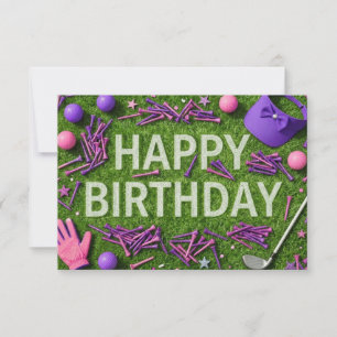 Golf Alles Gute zum Geburtstag auf Grün Karte