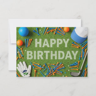 Golf Alles Gute zum Geburtstag auf Grün Karte