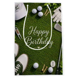 Golf Alles Gute zum Geburtstag Tasche mit Golfball Mittlere Geschenktüte