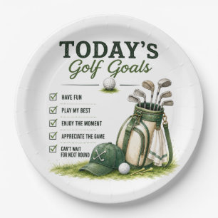 Golf Alltagsleben Lustige Checkliste Pappteller