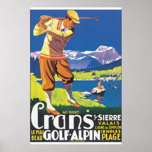 Golf Alpin Vintage-Reiseposter Poster