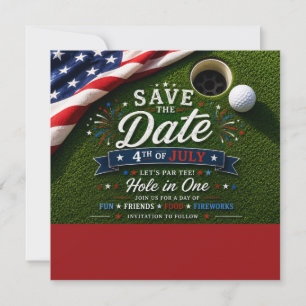 Golf am 4. Juli Unabhängigkeitstag für amerikanisc Feiertagskarte
