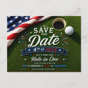 Golf am 4. Juli Unabhängigkeitstag für amerikanisc Postkarte
