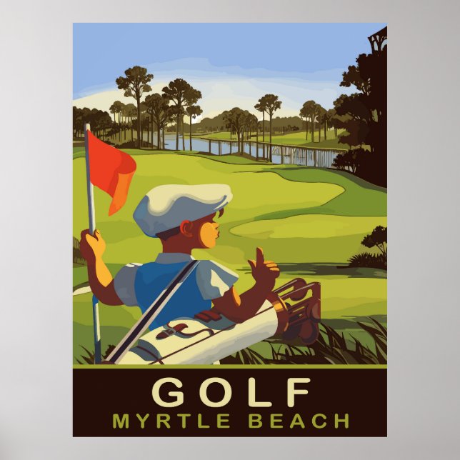 Golf am Myrtle Beach, South Carolina, Reisen Poster (Vorne)