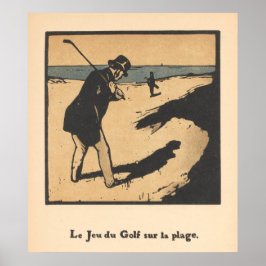 Golf am Strand - Vintage Golfwerbung Poster