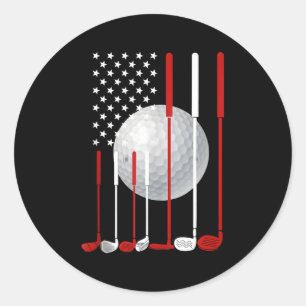 Golf American Flag 4. Juli USA Patriotic Runder Aufkleber