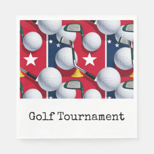 Golf American Thema für 4. Juli Blue Red White Serviette