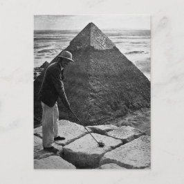 Golf an der Pyramide Vintag Schwarz und Weiß Postkarte