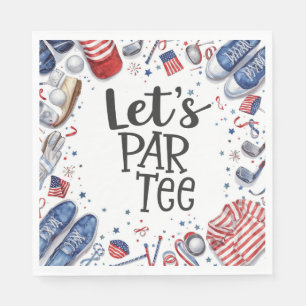 Golf-Ausrüstung mit Text Let Par Tee Golfparty Serviette