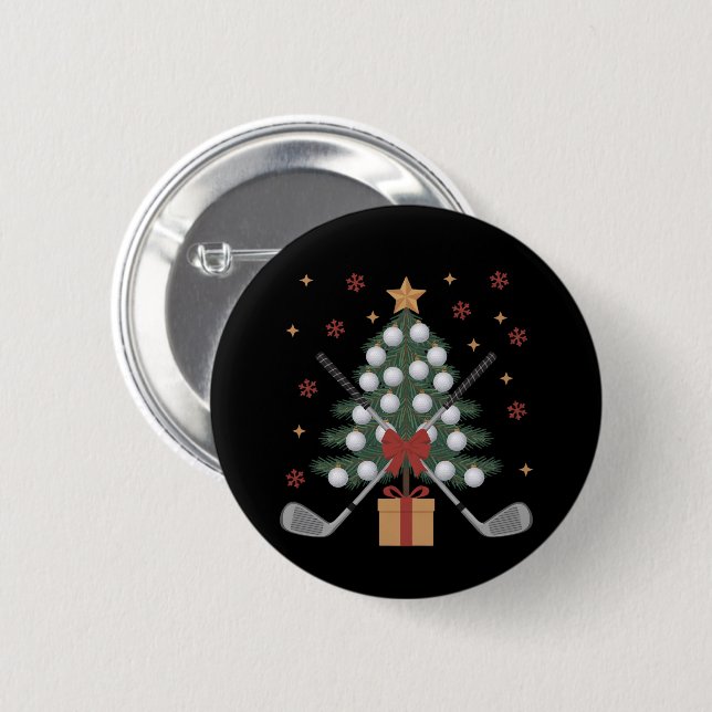 Golf-Ausrüstung Weihnachtsbaum Weihnachten Golf Button (Vorne & Hinten)