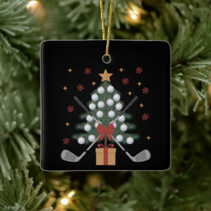 Golf-Ausrüstung Weihnachtsbaum Weihnachten Golf Keramikornament