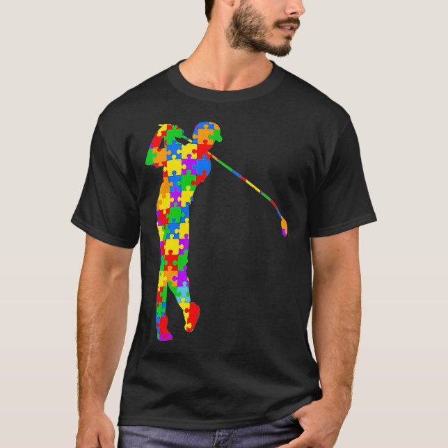 Golf Autismus Golf Bewusstsein Akzeptanz Golfspiel T-Shirt (Vorderseite)