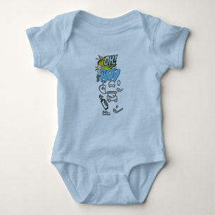 Golf Baby auf blauem Hintergrund Baby Bodysuit Baby Strampler