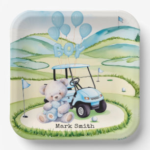 Golf Baby Boy Blue Themed Pappteller