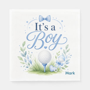 Golf Baby Boy Golfball Wasserfarben Serviette
