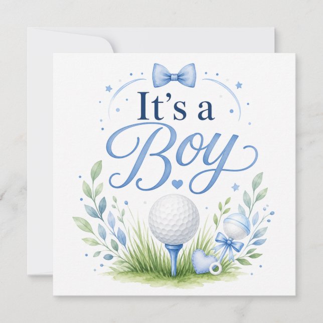 Golf Baby Boy Karte  (Vorderseite)