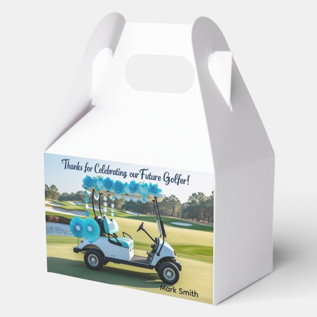Golf Baby Dusche Boy Geschenkschachtel (Rückseite)