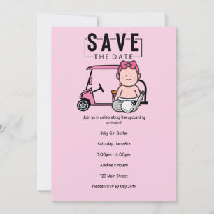 Golf Baby Dusche für Golf von Girl Save the Date P Einladung