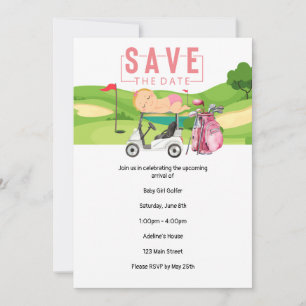 Golf Baby Dusche für Golf von Girl Save the Date P Einladung