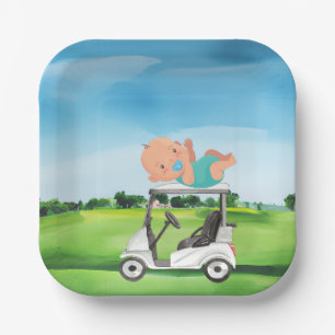 Golf Baby Dusche für Junge Pappteller