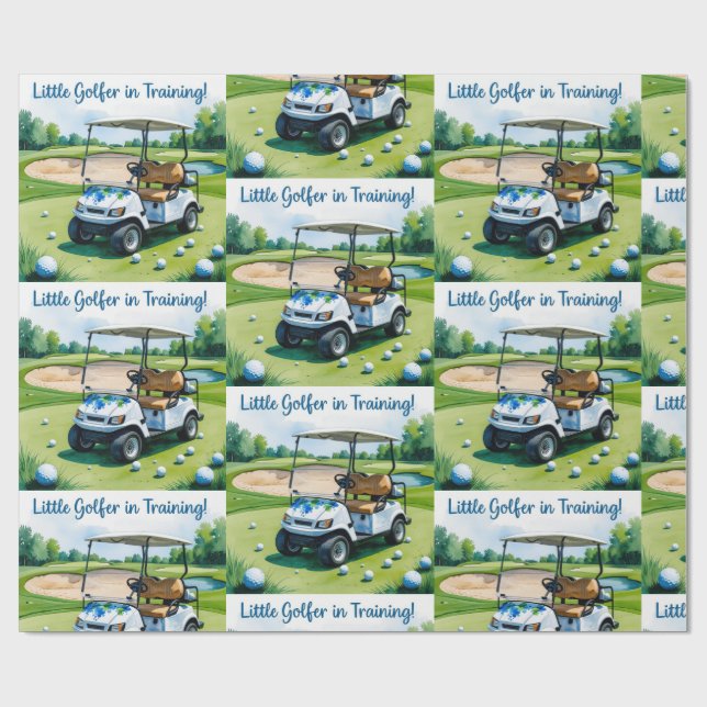 Golf Baby Duwer Blue thematisches Wrapping Paper Geschenkpapier (Flach)