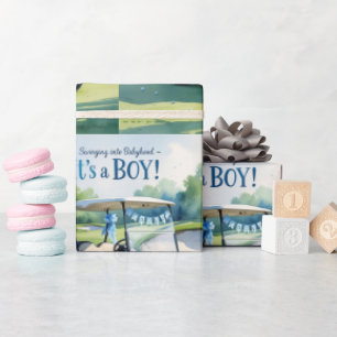 Golf Baby Duwer Blue thematisches Wrapping Paper Geschenkpapier