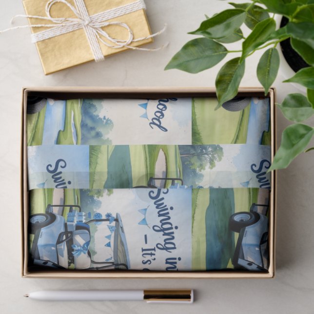 Golf Baby Duwer Blue thematisches Wrapping Paper Seidenpapier (Geschenk)