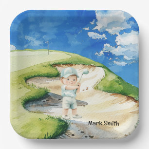 Golf Baby Herzlichen Glückwunsch Geburtstag Baby S Pappteller