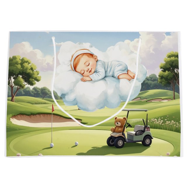 Golf-Baby-Junge auf dem Golfplatz  Große Geschenktüte (Vorderseite)