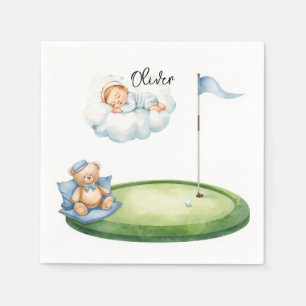 Golf-Baby-Junge auf Putting-Green Serviette