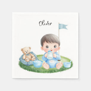 Golf-Baby-Junge auf Putting-Green  Serviette