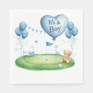 Golf-Baby-Junge auf Putting-Green  Serviette