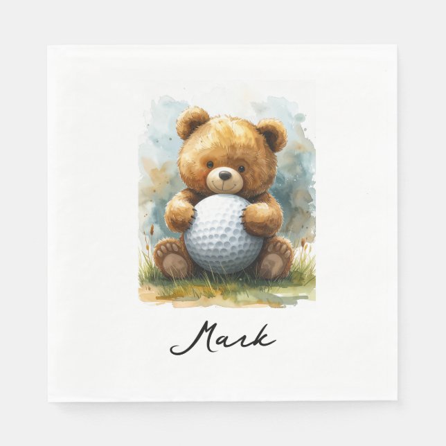 Golf-Baby-Junge auf Putting-Green  Serviette (Vorderseite)