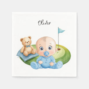 Golf-Baby-Junge auf Putting-Green Serviette