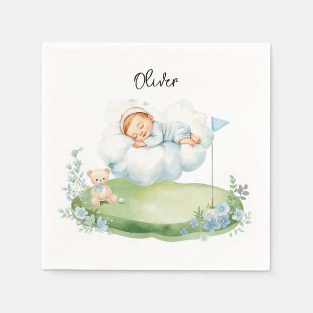 Golf-Baby-Junge auf Putting-Green  Serviette (Vorderseite)