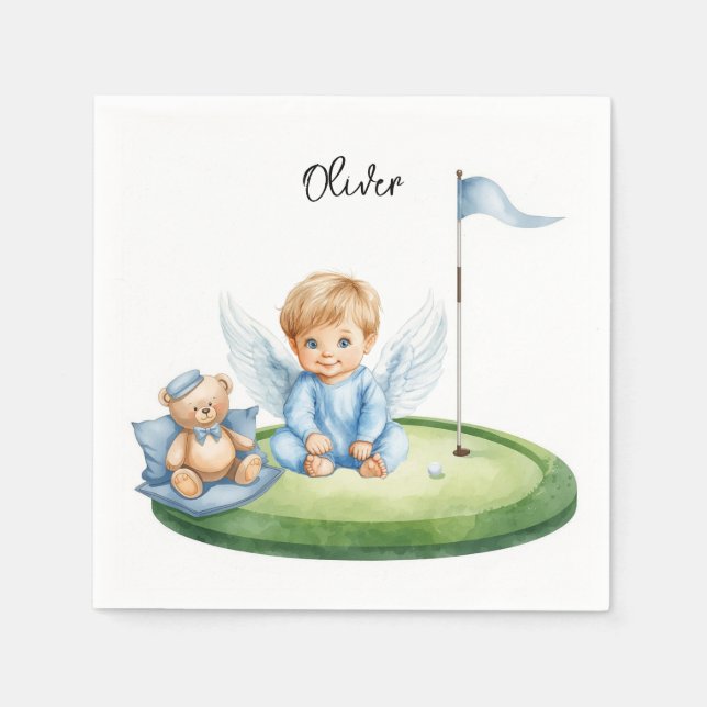 Golf-Baby-Junge auf Putting-Green  Serviette (Vorderseite)